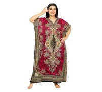 SHYAMVUN Damen-Kaftan-Tunika, Kimono, lang, Maxi-Party-Kleid für Loungewear, Urlaub, Nachtwäsche, Strand, Vertuschung, Kaftane, freie Größe, rose, L-XXL