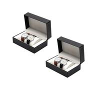 SHYYOULQE PU-Uhren-Aufbewahrungsboxen für Uhren, doppellagig, reisefreundlich, mit Schutzfächern, Schmuckkästchen, Schmuckvitrine mit weichem Futter