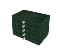 SHYYOULQE Schmuckkästchen mit 5 Ebenen, mit Samt gefüttert, verstellbare Aufbewahrungsbox, Organizer für Ohrringe, Halsketten, Sammlung, verstellbare Schmuckaufbewahrung, Vitrine
