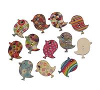 SiAura Material ® - 100x Holzknöpfe Mix Vögel 30mm x 28mm