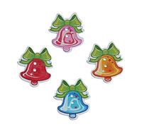 SiAura Material - 30 Stück Holzknöpfe Scrapbooking Weihnachten Jingling Schelle Schleife Muster 30mm x 26mm, gemischt, 2 Löcher I Zum Nähen, Basteln und Dekorieren