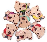 SiAura Material ® - 50 Stück Holzknöpfe Hund 22 x 28 mm, 2 Löcher