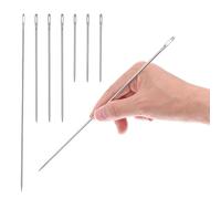 Sibba 7 x Leder Nähnadeln 3 Größen Sattlergarn Ledernadeln Hand Leder Werkzeug Set Polster Nähnadeln Große Augen Nadeln Handnähnadel Kit Nähwerkzeug Nähen nadel Stopfnadel für Leder Handwerk Teppich