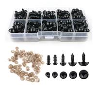 Sicherheitsaugen für Häkeltiere 400 Stk 5-12 mm Amigurumi Augen Safety Eyes Puppenaugen Schwarz Knopfaugen für Häkeltiere Heimwerker