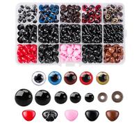 Sicherheitsaugen für Häkeltiere, 752 Stück Amigurumi Augen und Nasen Puppenaugen Knopfaugen für Häkeltiere Plüsch Teddybär 5-12mm