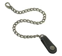 Sicherheitskette Bikerkette stabile Gliederkette inkl. Lederschlaufe mit Druckknopf 45 cm Kette für z.B. Kellnerbörsen Bikerbörsen Schlüssel etc. Farbe Schwarz