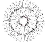 Sicherheitsnadel,Baby Sicherheitsnadel Silberne Sicherheitsnadel, 200-teilige Sicherheitsnadeln, 38 mm, Nickel-Finish