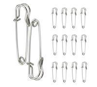 Sicherheitsnadel Groß 60mm und 100mm, Edelstahl Sicherheitsnadeln Set, Rostbeständig Sicherheitsnadeln, Metall Nadeln für Kleidung Kunsthandwerk Nähen, Safety Pins 25er Packung, Silber