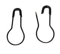 Sicherheitsnadeln - Birnenform - in Silber, Gold, Schwarz oder Weiß - Mengen in 25, 50 oder 100 Stück (Schwarz, 50 Stück)