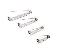 Sicherheitsnadeln für Broschen Verschluss für Rückseite, 4 Größen: 20 mm, 25 mm, 32 mm und 38 mm, silberfarben, 100 Stück