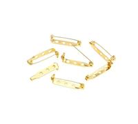 Sicherheitsnadeln für Kleidung, Packung mit 20 Messing-Sicherheitsnadeln drehbarem Verschluss for Broschenabzeichen, goldfarben, 20-38 mm(26 * 5mm)