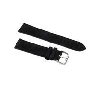 SiChouwz Echtes Leder Wildleder Uhrenarmband Retro 18mm 19mm 20mm 22mm Grau Blau Uhrenzubehör(Black,19mm)