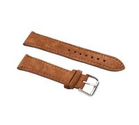 SiChouwz Echtes Leder Wildleder Uhrenarmband Retro 18mm 19mm 20mm 22mm Grau Blau Uhrenzubehör(Brown,19mm)