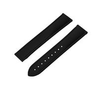 SiChouwz Kompatibel Mit Tank Santos Swatch Universal 20 Mm 21 Mm 22 Mm Schnellverschluss FKM-Kautschukarmband Mit Faltschließe(Black No Buckle,20mm)