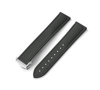 SiChouwz Kompatibel Mit Tank Santos Swatch Universal 20 Mm 21 Mm 22 Mm Schnellverschluss FKM-Kautschukarmband Mit Faltschließe(Grey With Buckle,22mm)