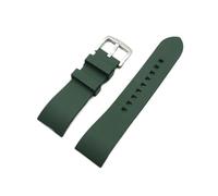 SiChouwz Schnellspanner Uhrenarmband Kompatibel mit Herrenuhr Armband Zubehör Premium Grad Fluor Gummi Uhrband 20mm 22mm 24mm(Green silver,24mm)