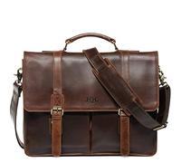 SID & VAIN große Aktentasche echt Leder - 15.4 Zoll Laptop Business-Tasche HARVORD XL - Arbeitstasche Laptoptasche Herrentasche mit Laptop-Fach - Ledertasche Herren braun handgefertigt