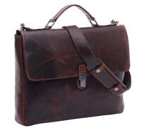SID & VAIN große Aktentasche echt Leder - 15 Zoll Laptop Business-Tasche Adrian groß - Arbeitstasche Laptoptasche Herrentasche mit Laptop-Fach - Ledertasche Herren braun handgefertigt