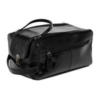 SID & VAIN große Kulturtasche Herren echt Leder - Waschtasche Bristol groß - Kulturbeutel Leder-Waschtasche Herren und Damen schwarz handgefertigt