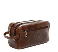 Kulturtasche Herren Leder braun GATWICK Kulturbeutel