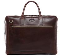 SID & VAIN große Laptoptasche echt Leder - 15.4 Zoll Laptop Business-Tasche Dixon groß - Umhängetasche Aktentasche mit Laptop-Fach - Ledertasche Herren und Damen braun handgefertigt