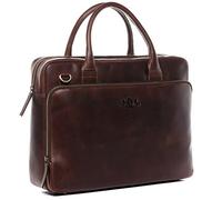 SID & VAIN Laptoptasche Ryan aus Premium Leder I Business-Tasche XL groß für Herren und Damen 15.4 Zoll Laptop Laptop-Fach I Umhängetasche Aktentasche braun handgefertigt