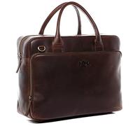 SID & VAIN große Laptoptasche echt Leder - 15.4 Zoll Laptop Business-Tasche Ryan XXL - Umhängetasche Aktentasche mit Laptop-Fach - Ledertasche Herren und Damen braun handgefertigt