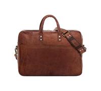 SID & VAIN große Laptoptasche echt Leder - 15 Zoll Laptop Business-Tasche CEDAR groß - Umhängetasche Aktentasche mit Schultergurt - Ledertasche Herren und Damen braun handgefertigt