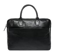 Laptoptasche schmal Leder schwarz 15" BOSTON Arbeitstasche Aktentasche