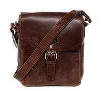 SID & VAIN kleine Umhängetasche echt Leder - ipad Zoll Laptop Messenger Bag Orlando - Schultertasche mit Schultergurt - Ledertasche Herren und Damen braun handgefertigt