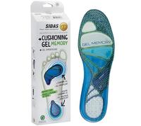 Sidas Cushioning Gel Memory Einlegesohlen, Gel-Einlegesohlen mit Formgedächtnis, Komfort den ganzen Tag, Reduzierung der Muskelermüdung, Blau, S/37-38