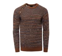 Side Button-Placket Rundhals-Pullover S