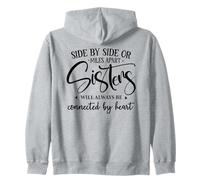 Side By Side Miles Apart Sisters Connected by Heart Sister Kapuzenjacke