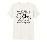 Side By Side Miles Apart Sisters Connected by Heart Sister Premium T-Shirt