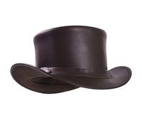Sidewinder Zylinder für Männer und Frauen, stilvolles Kostüm, handgefertigtes Rindsleder, wasserdicht, mit formbarer Krempe, Stirnband, modisch, Steampunk