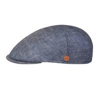 Sidney Herringbone Leinen Flatcap by Mayser blau 57 cm