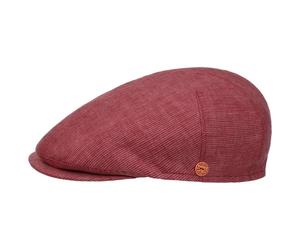 Sidney Leinen Stripes Flatcap by Mayser rot 59 cm