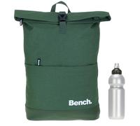 Sieber Kurierrucksack Rucksack Bench Classic mit Laptopfach 19 Liter Large A4 mit Geheimfach 64180 + Trinkflasche (Oliv Khaki 1300)