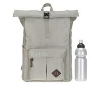Sieber Kurierrucksack Rucksack Bench Terra mit Laptopfach 24 Liter groß edel A4 mit Geheimfach und Brustgurt + Trinkflasche (Sand-Beige 4200)