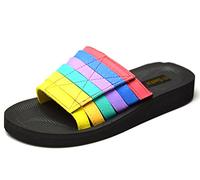 Siebi`s Beach Bade- und Duschpantolette Klettverschluss Mehrfarbig (37, Mehrfarbig)