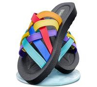 Badepantolette, Siebi´s 41 bunt Badelatschen Zehentrenner Pantoletten Unisex 41 schwarz