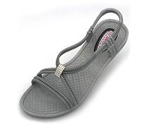 Badeschuhe Damen • Tenno • Schwimmschuhe Badesandalen Frauen • fällt klein aus • schmaler Schnitt (Grau, 41)