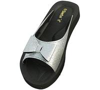 Siebi's Beach Glitter Luxus Badeschuhe Pantoletten Damen: Größe: 37 | Farbe: Silber