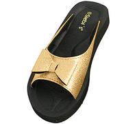 Siebi's Beach Glitter Luxus Badeschuhe Pantoletten Damen: Größe: 38 | Farbe: Gold
