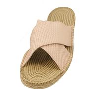 Siebi's Matera Strand-und Badeschuh Pantolette in Bastoptik für Damen und Extra Leicht: Größe: 39 | Farbe: Beige