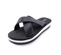Siebi's Nizza Modische Strandschuhe Badeschuhe Pantoletten mit Plateau Damen: Siebi's Nizza Modische Strandschuhe Badeschuhe Pantoletten mit Plateau Damen: Farbe: Schwarz | Größe: 38