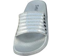 Siebi's Pisa Badeschuhe Damen modische Fußbett-Pantolette: Größe: 37 | Farbe: Silber