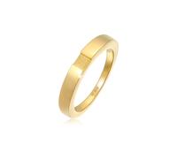 Siegelring ELLI "Bandring Siegelring Schmal 925 Silber" Gr. 52, gold, Fingerringe, Damen, 52mm, Silber 925 (Sterlingsilber), 2,7mm, Siegelring (52780719-52) gold