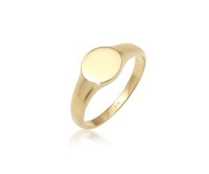 Siegelring ELLI PREMIUM "Siegelring rund 375 Gelbgold" Gr. 56, gold, Fingerringe, Damen, 56mm, Gelbgold 375, 5mm, Siegelring (62148214-56) gold