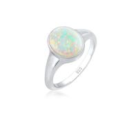 Siegelring ELLI "Siegelring Mondstein Oval 925 Silber" Gr. 52, silber, Fingerringe, Damen, 52mm, Silber 925 (Sterlingsilber), 5mm, Siegelring (21131338-52) silber